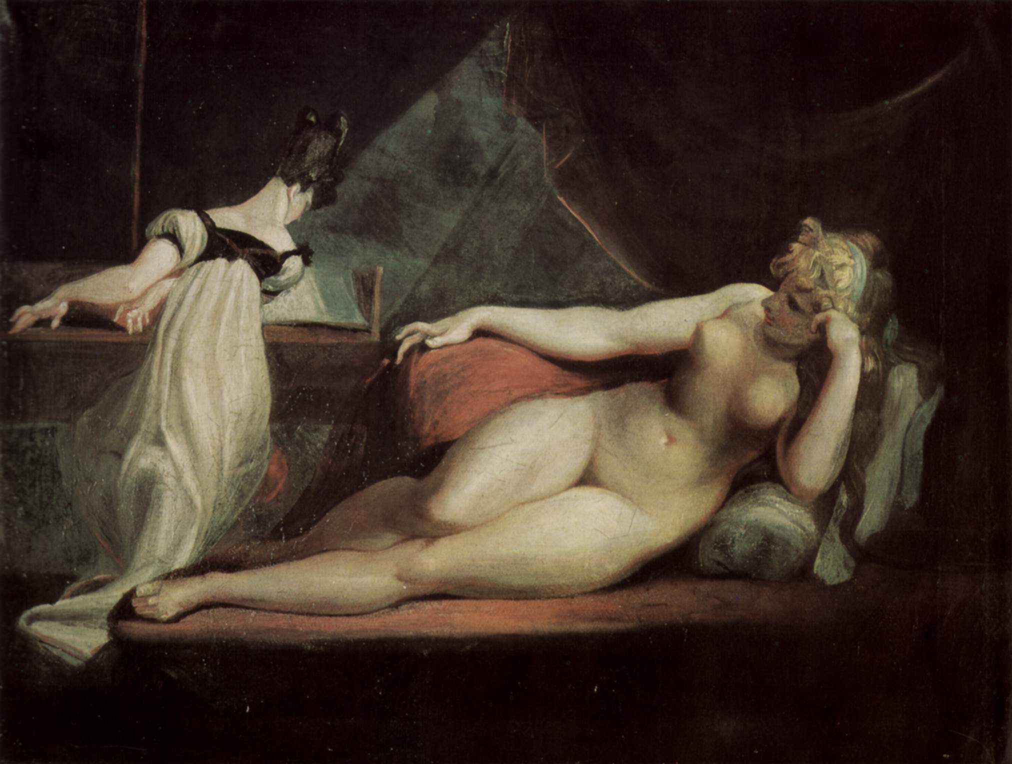 Lying nude and a pianist